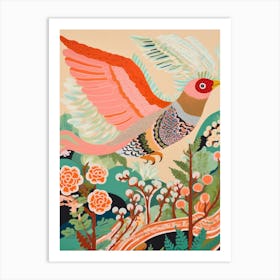 Maximalist Bird Painting Lark 1 Art Print