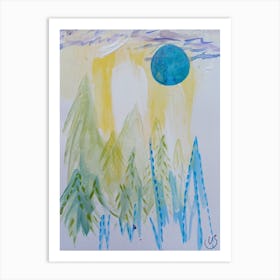 Blue Moon Sky Art Print