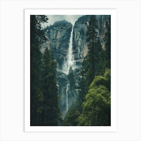 Waterfall In Yosemite Art Print