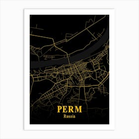 Perm Gold City Map 1 Art Print