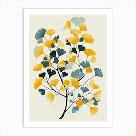 Ginkgo Tree Flat Illustration 4 Art Print