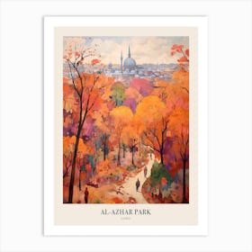 Autumn City Park Painting Al Azhar Park Cairo Egypt Poster Art Print