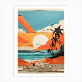 Sunset At The Beach 40 Art Print