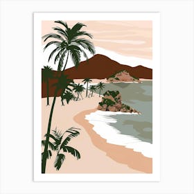 Beach And Palm Trees Art Print