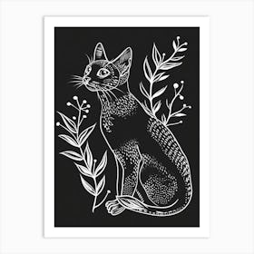 Abyssinian Cat Minimalist Illustration 2 Art Print