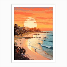 Sunkissed Painting Of Cottesloe Beach Australia 1 Art Print