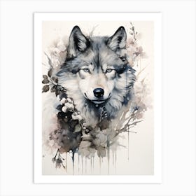 Honshu Wolf Chiaroscuro 4 Art Print