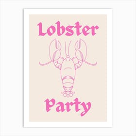 Lobster Party Pink Art Print