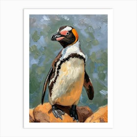 African Penguin Cuverville Island Oil Painting 1 Art Print