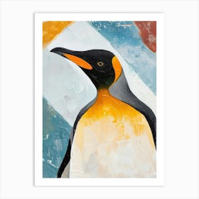 King Penguin Signy Island Colour Block Painting 1 Art Print