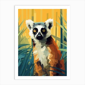 Lemur in Jungle 3 Art Print