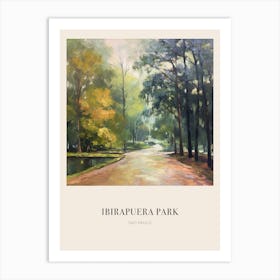 Ibirapuera Park Sao Paulo 5 Vintage Cezanne Inspired Poster Art Print