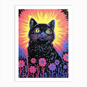 Astral Furflies, Psychedelic Cats series Art Print