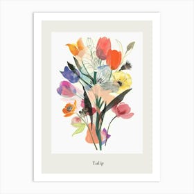 Tulip 4 Collage Flower Bouquet Poster Art Print