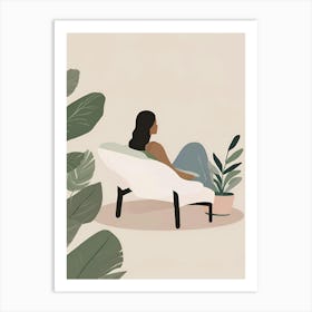 Woman Sitting On A Chair 1 Art Print