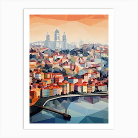 Porto, Portugal, Geometric Illustration 2 Art Print