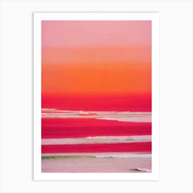 Porthcurno Beach, Cornwall Pink Beach Art Print