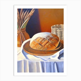 Barley Bread Bakery Product Acrylic Painting Tablescape Art Print