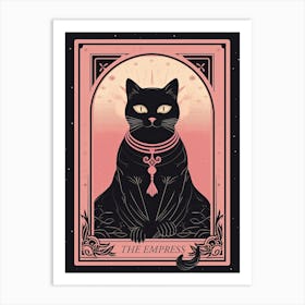 The Empress Tarot Card, Black Cat In Pink 3 Art Print