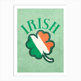 Vintage Irish Lucky four leaf Clover Art Print