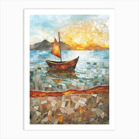 Sailboat At Sunset 29 Art Print