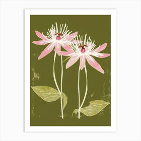 Pink & Green Passionflower 3 Art Print