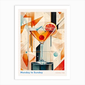 Art Deco Cocktail 3 Poster Art Print