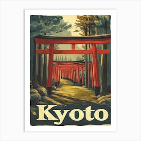 Aihrgdesign A Vintage Travel Poster Of Kyoto 2 Art Print