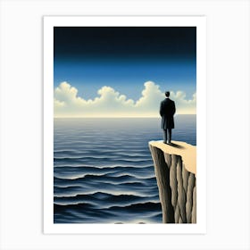 Man On A Cliff Art Print