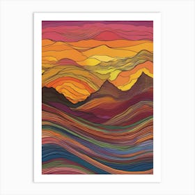 Sunset In The Mountains 17 Art Print