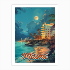 Miami Vintage Poster Art Print