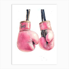 Pink Boxing Gloves Art Print