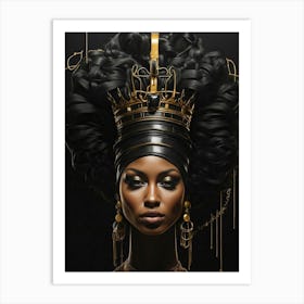 African Woman With Crown Art Print