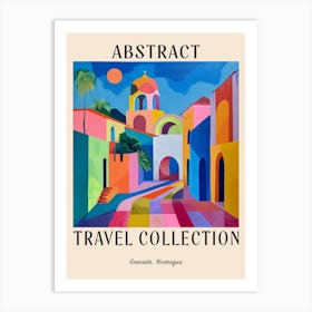 Abstract Travel Collection Poster Granada Nicaragua 3 Art Print