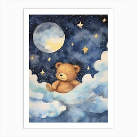 Baby Bear 3 Sleeping In The Clouds Art Print