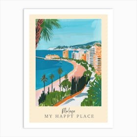 My Happy Place Malaga 1 Travel Poster Art Print