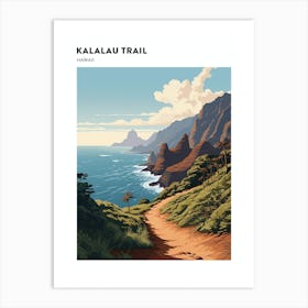 Kalalau Trail Hawaii 1 Hiking Trail Landscape Poster Art Print