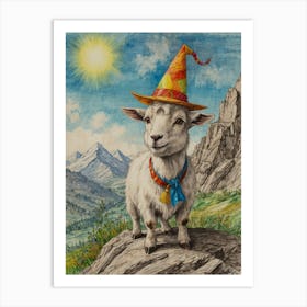 Goat In A Hat Art Print