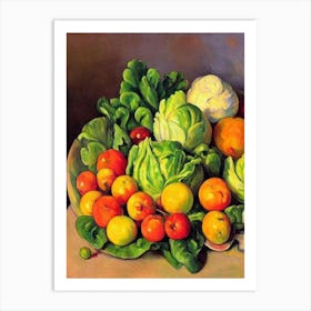 Lettuce Cezanne Style vegetable Art Print