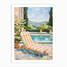 Sun Lounger By The Pool In Florence Italy Art Print