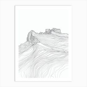 Pikes Peak Usa Line Drawing 3 Art Print