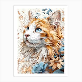 Cat With Blue Eyes 5 Art Print