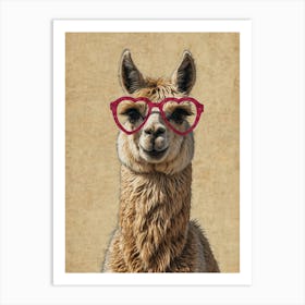 Llama In Glasses 1 Art Print