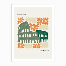 Colosseum   Rome, Italy, Warm Colours Illustration Travel Poster 2 Art Print