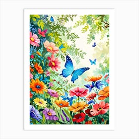 Butterfly In The Garden Art Print