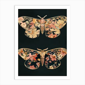 Dark Butterflies William Morris Style 6 Art Print