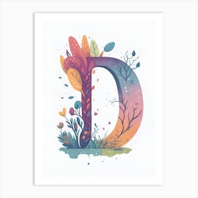 Colorful Letter D Illustration 63 Art Print