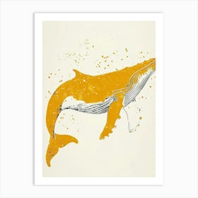 Yellow Humpback Whale 2 Art Print