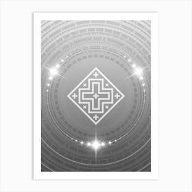 Geometric Glyph in White and Silver with Sparkle Array n.0097 Art Print
