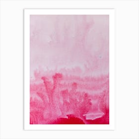 Pink Water. Abstract paint background Art Print